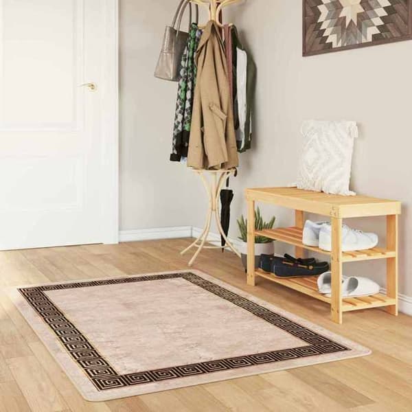 Maison Exclusive - Marsan musta matto 80 x 200 cm polyesteriä ja PVC:tä