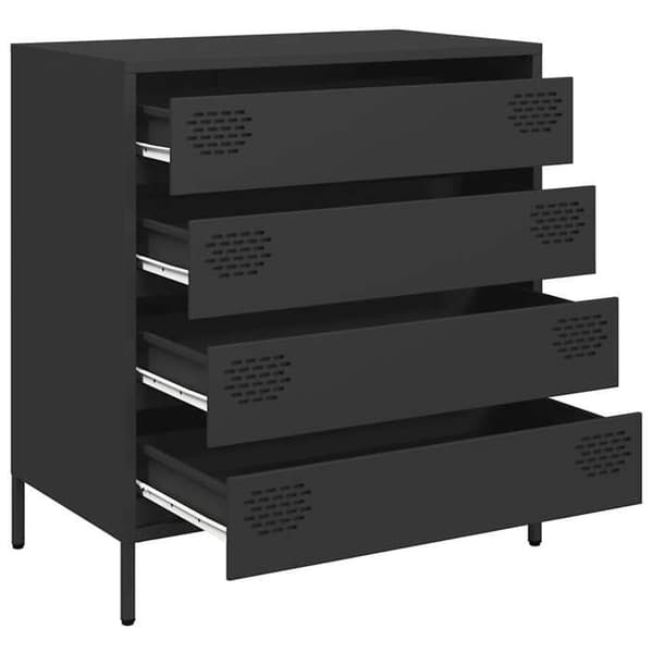 Maison Exclusive - Buffé svart 68x39x73,5 cm kallvalsat stål