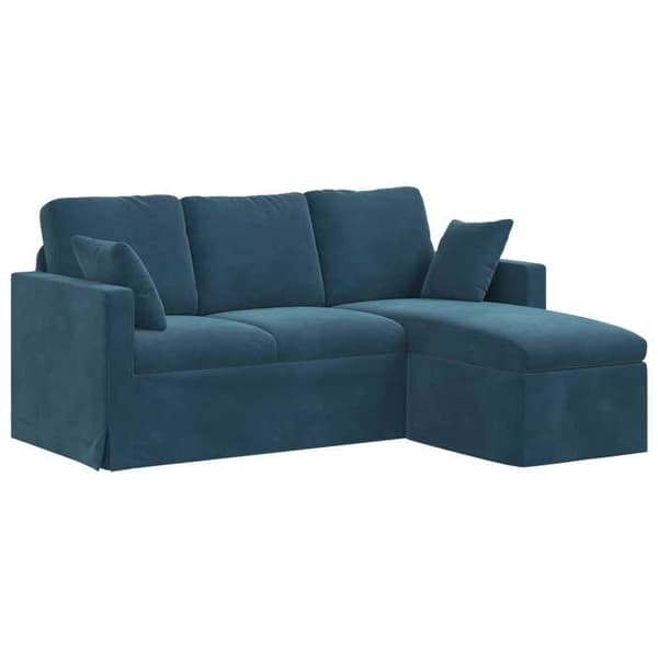 Soffa - EXKLUSIVT HEM - 178 x 134 x 80 cm - Blå - Sammet - Robust metallram Blå