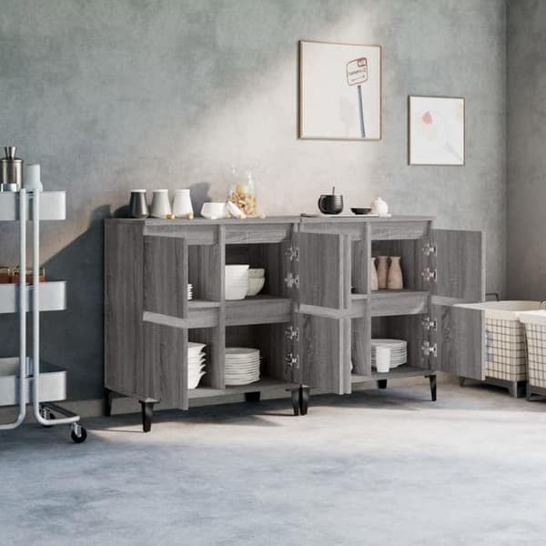 Maison Exclusive - Buffeter 2 stk sonoma grå 60x35x70 cm ingeniørtræ
