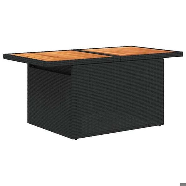Maison Exclusive - Havegruppe 5 stk med sorte puder i flettet harv
