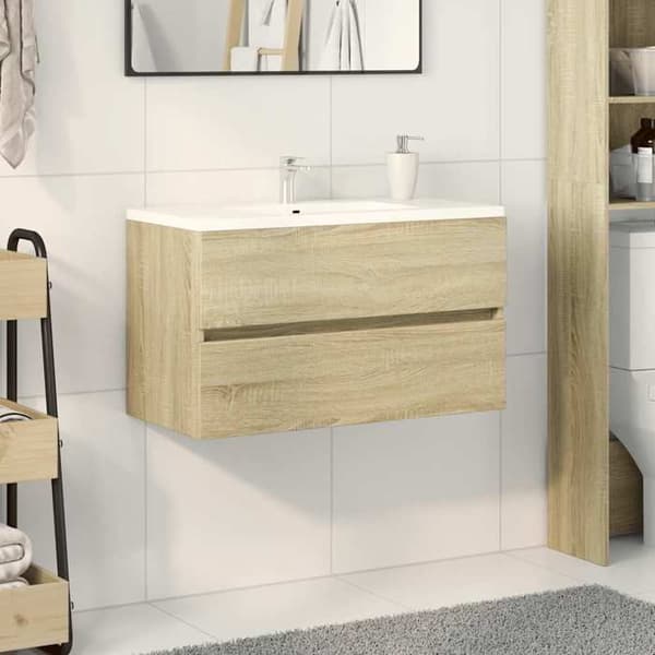 Maison Exclusive - Vaskeskab egetræ sonoma 80x38,5x45 cm Ingeniørtræ