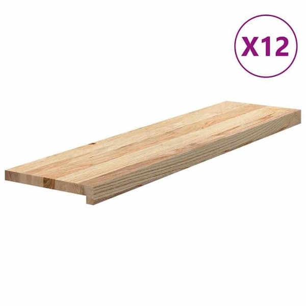 Maison Exclusive - Trappe trin 12 stk ubehandlet massiv egetræ
