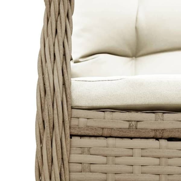 Maison Exclusive - Trädgårdsset med 5 delar i beige polyrotting med kuddar