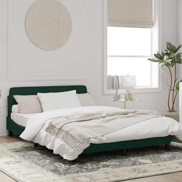 Maison Exclusive - Dover sängram mörkgrön 140x190 cm sammet