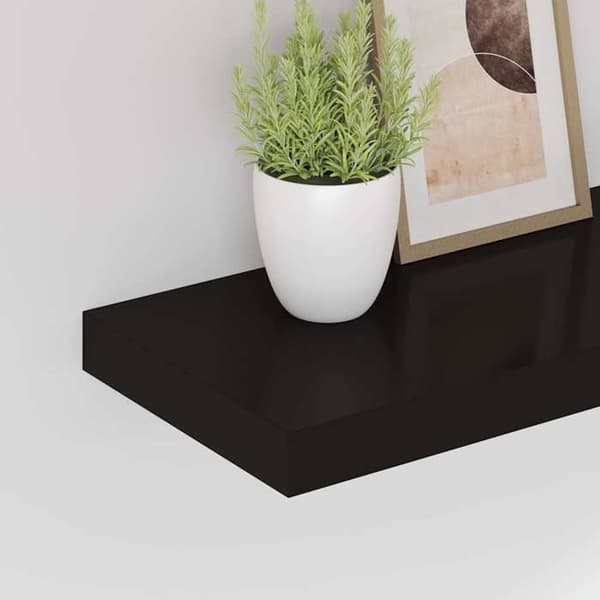 Maison Exclusive - Musta kelluva seinähylly 50x23,5x3,8 cm MDF