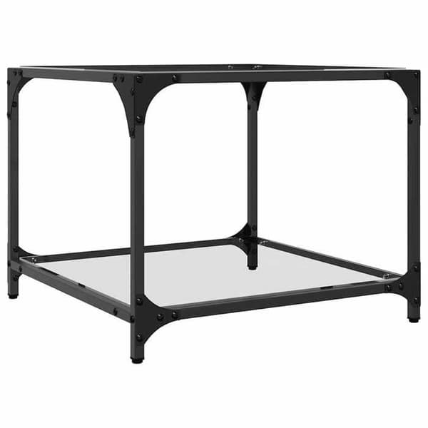 Borde - EKSKLUSIV HUS - 2 stk - Transparent glasplade - Ramme i rustfrit stål - Hvid