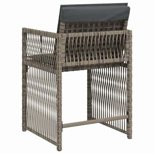Maison Exclusive - Trädgårdsstolar med kuddar, set om 4, grå flätad resin Grå