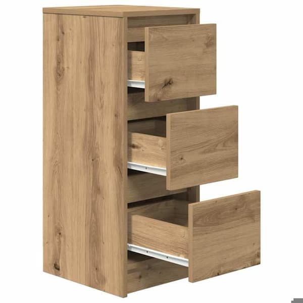 Maison Exclusive - Buffet i håndlavet egetræ 29,5x34x76 cm i ingeniørtræ