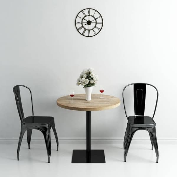 Maison Exclusive - Bistrobord MDF och stål Rund 80 x 75 cm Ekfärg