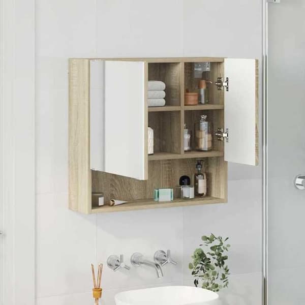 Maison Exclusive - Spejlskab Egetræ Sonoma 59 x 17 x 55 cm Ingeniørtræ