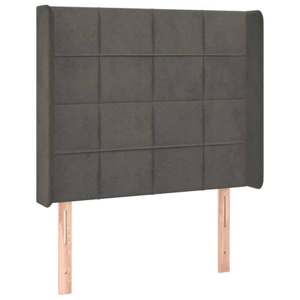 Maison Exclusive - Päätylevy korvilla Tummanharmaa 93x16x118/128 cm Sametti mörkgrå