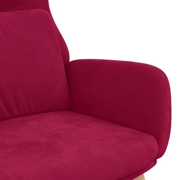 Maison Exclusive - Rød bordeaux velour afslapningsstol
