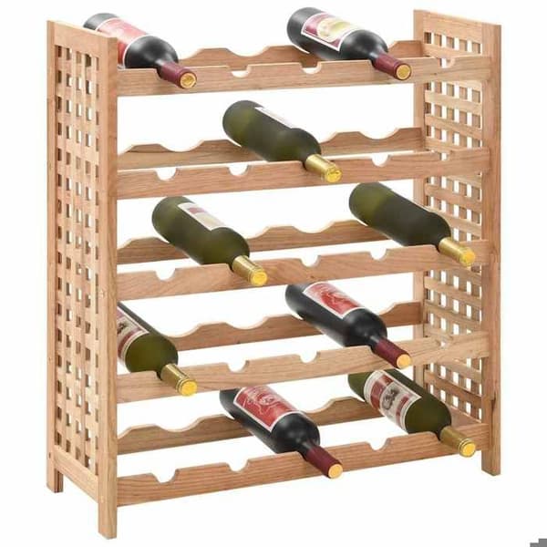 Maison Exclusive - Flaskställ för 25 flaskor Valnöt 63x25x73cm Valnötsträ (valnötsfärg)