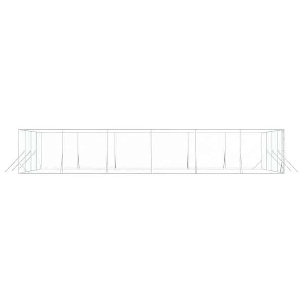 Maison Exclusive - Utomhus hundgård silver 8x12x2 m galvaniserat stål silver-