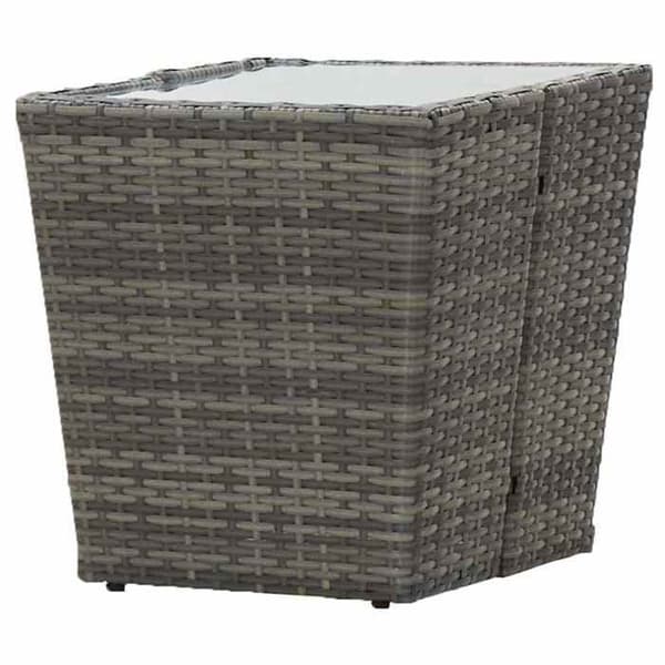 Maison Exclusive - Teebord Grå 41,5x41,5x43 cm Vævet harpik og hærdet glas