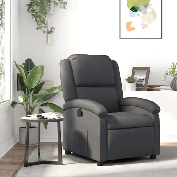 Maison Exclusive - Grå äkta läder reclinerfåtölj Grå
