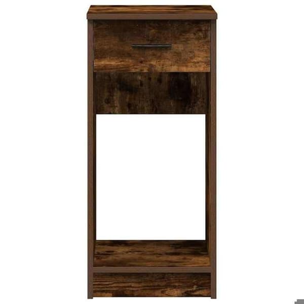 Maison Exclusive - Computerstand med skuffe i røgfarvet eg 35x45x77 cm