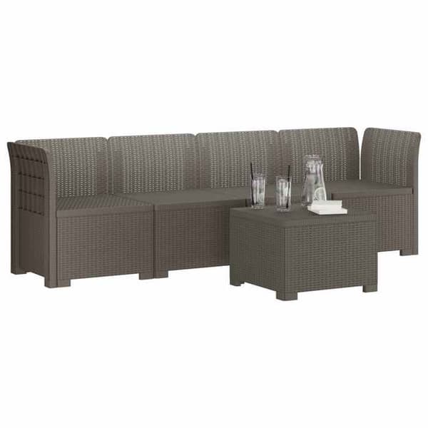 Maison Exclusive - Havebænk 4 pladser look rattan PP Lys grå Ljusgrått