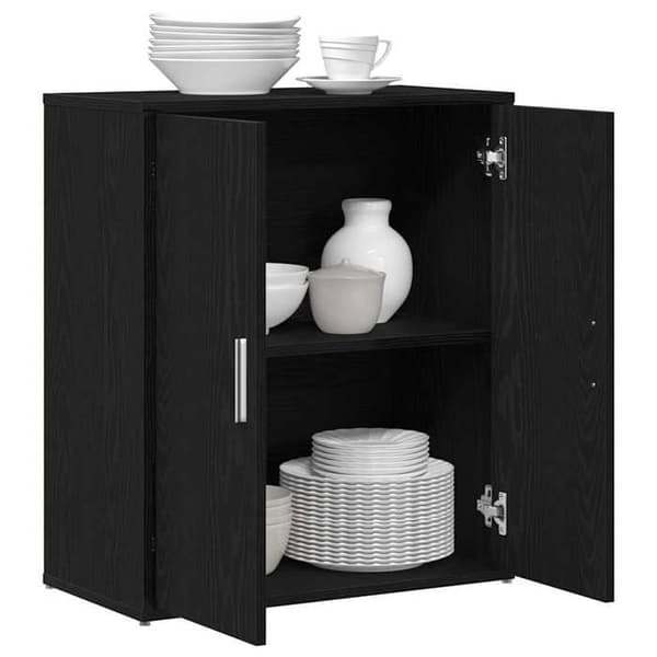 Maison Exclusive - Buffet i sort egetræ 60x31x70 cm ingeniørtræ