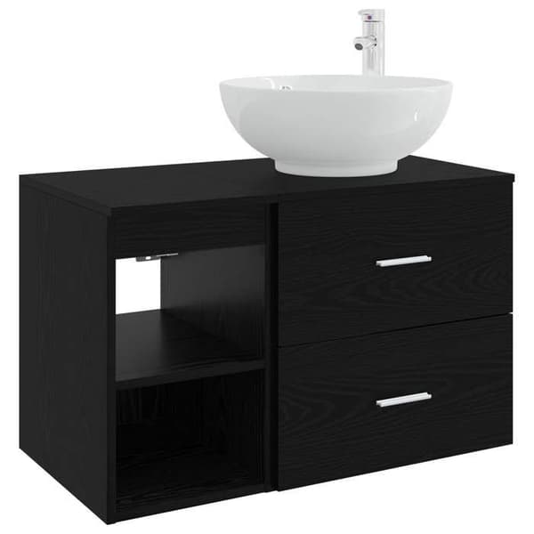 Maison Exclusive - Kylpyhuoneen kalustesarja 2 kpl Musta tammi