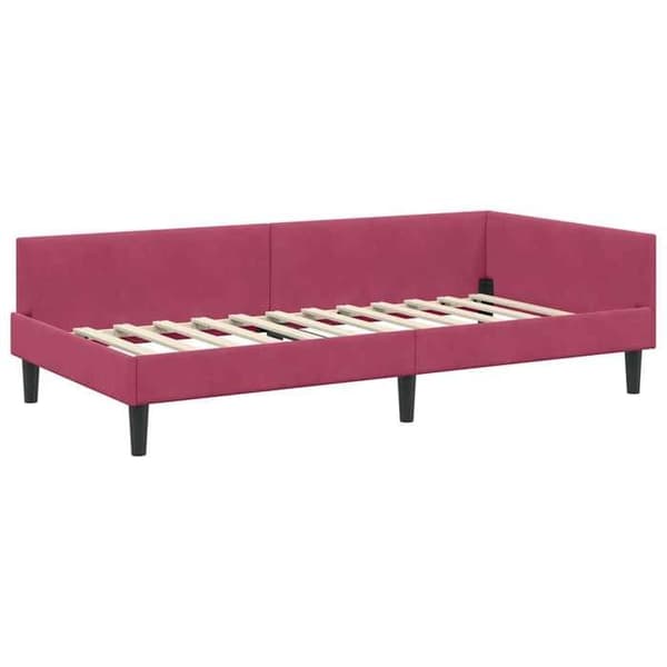 Maison Exclusive - Hörnsängram Bordeaux 90 cm x 190 cm Sammet