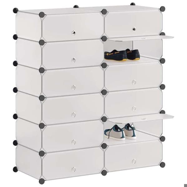 Maison Exclusive - Skoskab med 12 rum Hvid Vit