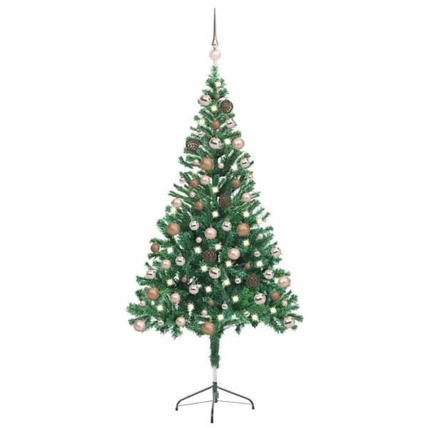 Maison Exclusive - Forudbelyst kunstigt juletræ/bolde 150 cm 380 grene