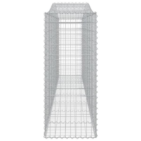 Maison Exclusive - Båge av gabionkorgar 400x50x120/140 cm Galvaniserat stål silver-