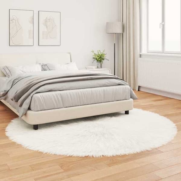 Maison Exclusive - Matta i falsk TAFALLA Vit Ø 200 cm Polyester