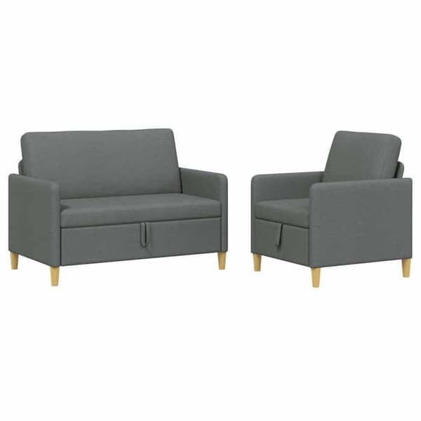 Maison Exclusive - Soffa med förvaring 2 st Grå mörk Polyester