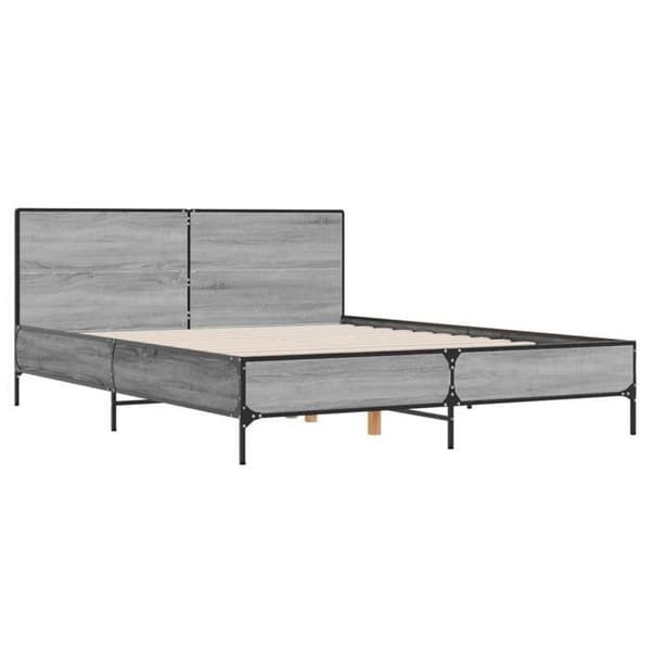 Maison Exclusive - Sängram utan madrass sonoma grå 150x200 cm