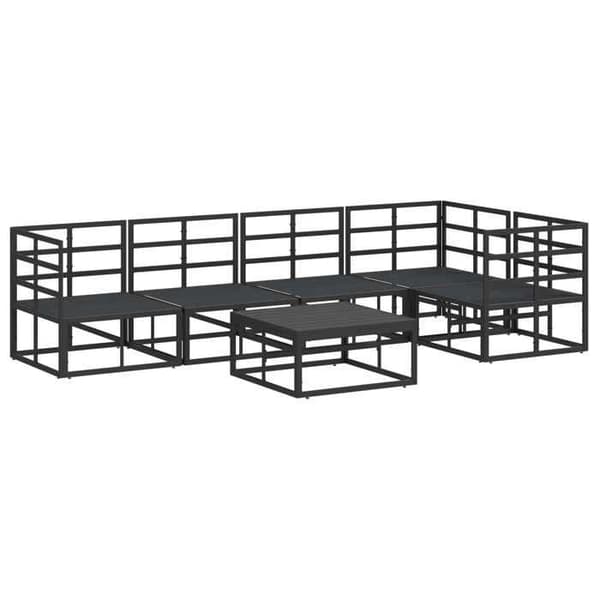 Maison Exclusive - Sæt af 6 pc have-sofaer Sort Aluminium