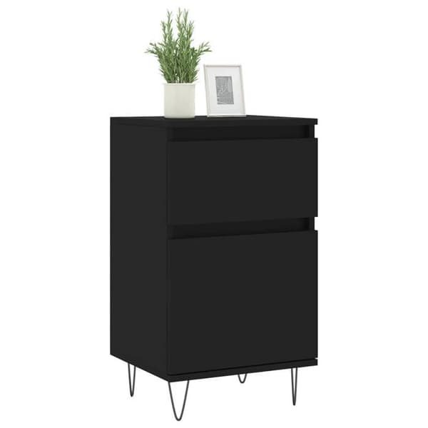 Maison Exclusive - Buffet 2 stk sort 40x35x70 cm ingeniørtræ Svart