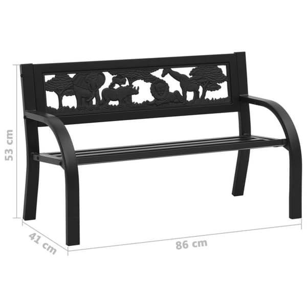 Maison Exclusive - Lasten puutarhapenkit 86 cm terästä Matte svart
