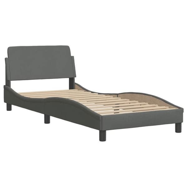Maison Exclusive - Säng med madrass Hvar mörkgrå 80x200 cm tyg