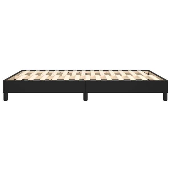 Maison Exclusive - Sengebund med sorte lameller 140x200 cm i kunstlæder