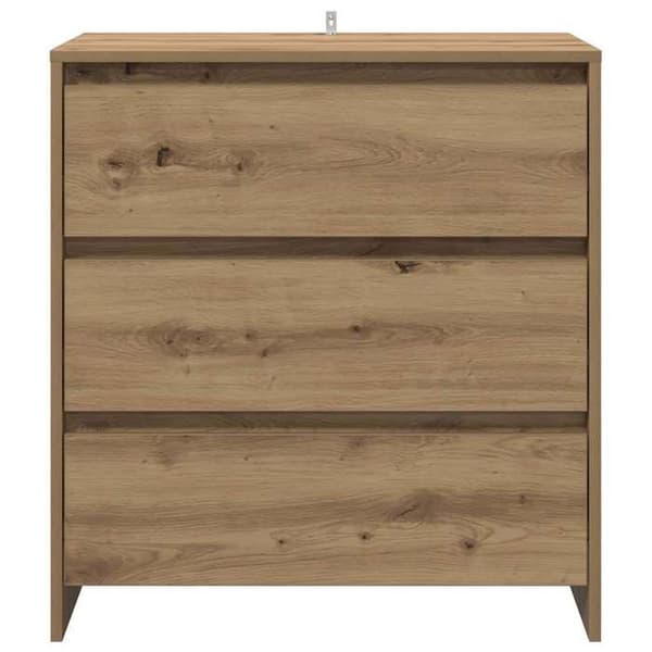 Maison Exclusive - Buffet i egetræ, håndlavet 70x41x75 cm, ingeniørtræ Ek