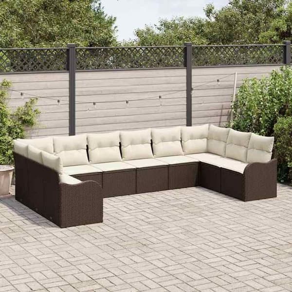 Maison Exclusive - Trädgårdsoffmöbelset Brun 344 x 177,5 x 85 cm brun