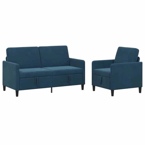 Maison Exclusive - Sofa med opbevaring 2 stk Blå Polyester