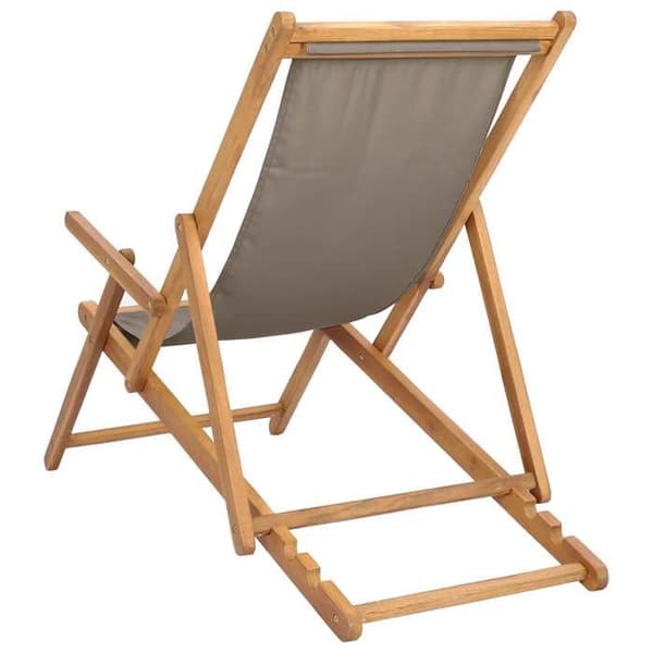 Maison Exclusive - Strandstol Taupe Massivt Teaktræ Mol