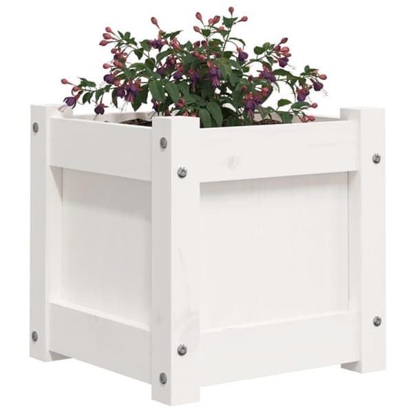 Maison Exclusive - Blomkrukor 2 st vit massiv furu