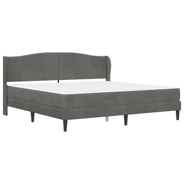 Maison Exclusive - Sängram med huvudgavel Mörkgrå 180 x 200 cm Sammet