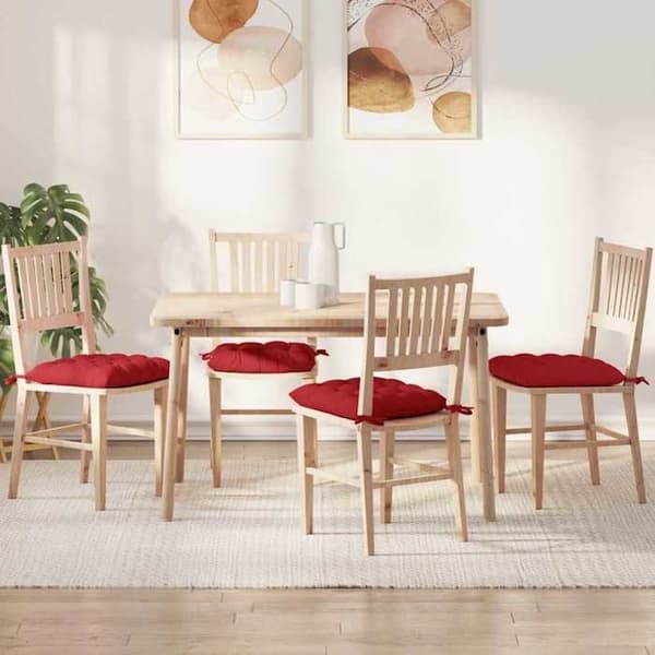 Istuinalustat - EXKLUSIIVINEN KOTI - 4 kpl - Punainen - 40 x 40 x 6 cm - Polyesteritäyte Röd