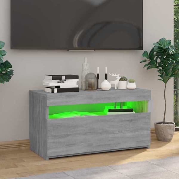 Maison Exclusive - TV-møbel med LED-lys Sonoma grå 75x35x40 cm