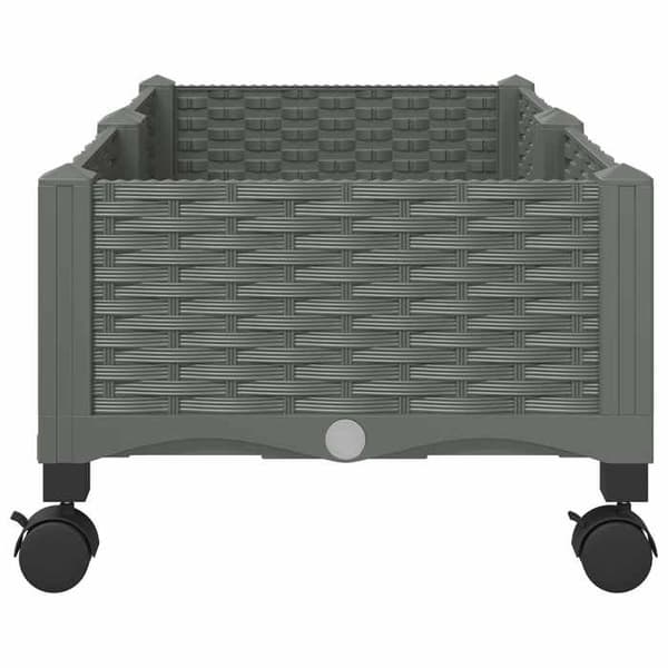 Maison Exclusive - Kukkaruukku pyörillä Vaaleanharmaa 80 x 40 x 29 cm PP Ljusgrått