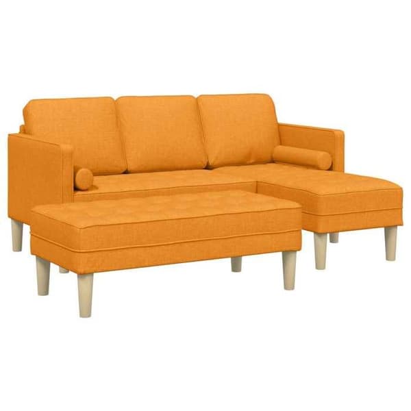 Soffgrupp - EXKLUSIV HEM - Modulerande sektioner - Mörkgul - Andningsbart polyester - Träram Mörk gul