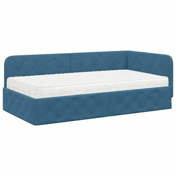 Maison Exclusive - Blå hjørneseng 90 x 200 cm Velour Blå