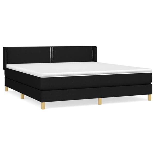 Seng med madras - Eksklusivt Hus - 160x200 cm - Justerbar hovedgærde - Sort - Polyesterstof