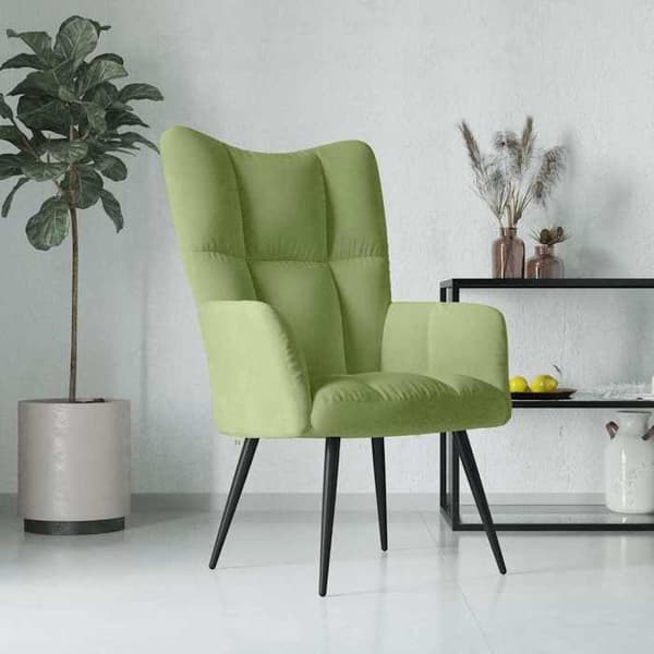 Maison Exclusive - Lys grøn velour afslapningsstol